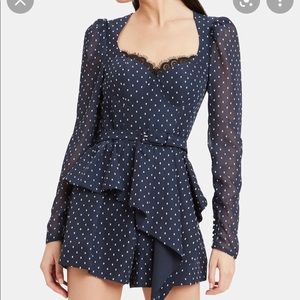 Self Portrait “navy plumetis” romper